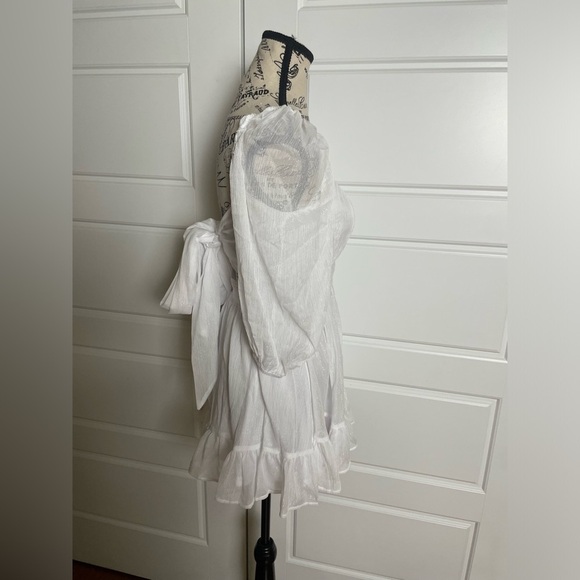 LUCY IN THE SKY Womens style NEIA RUFFLE white flowy dress small - Picture 7 of 8